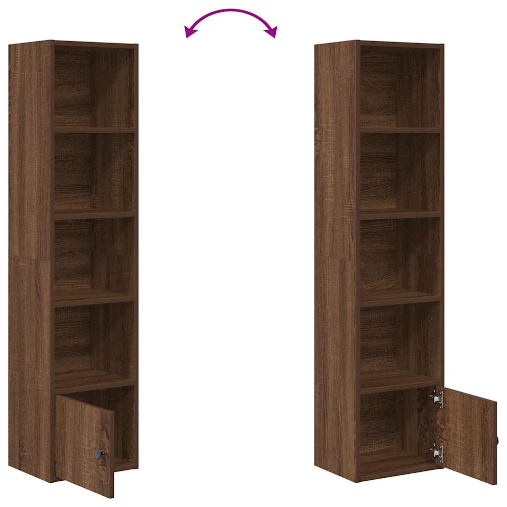 Bibliothèque chêne marron 31x24x127 cm bois d'ingénierie - XIOS