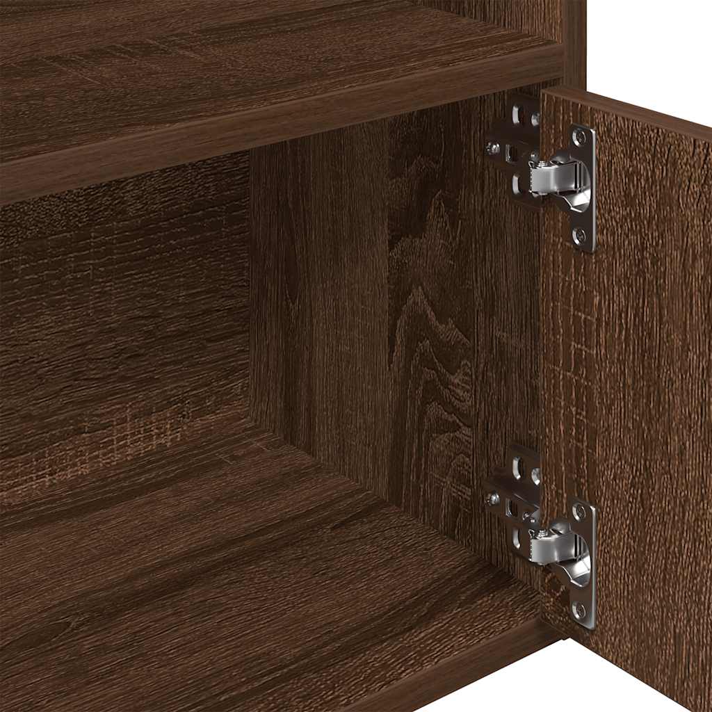 Bibliothèque chêne marron 31x24x127 cm bois d'ingénierie - XIOS