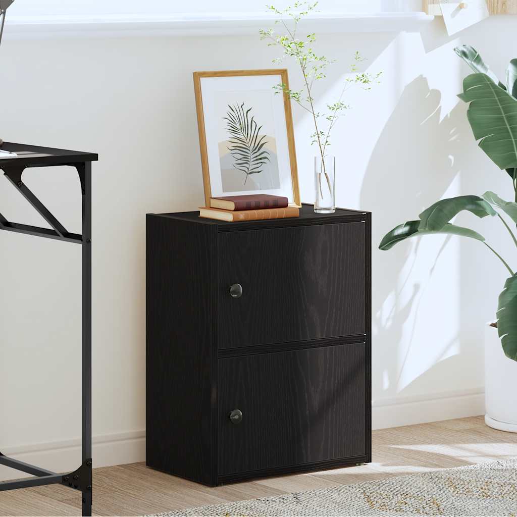 Bibliothèque chêne noir 40x24x52 cm bois d'ingénierie - XIOS