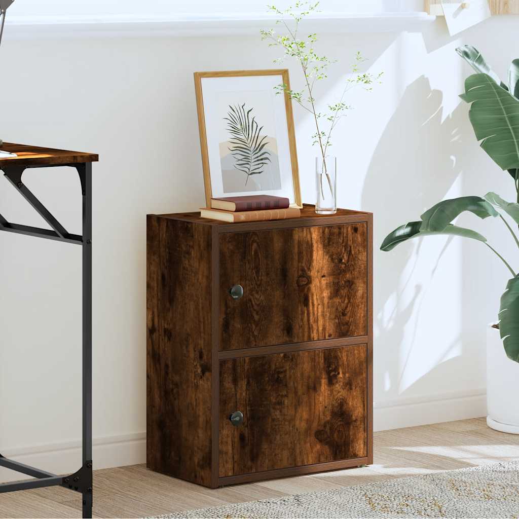 Bibliothèque chêne fumé 40x24x52 cm bois d'ingénierie - XIOS