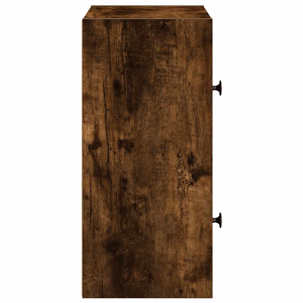 Bibliothèque chêne fumé 40x24x52 cm bois d'ingénierie - XIOS