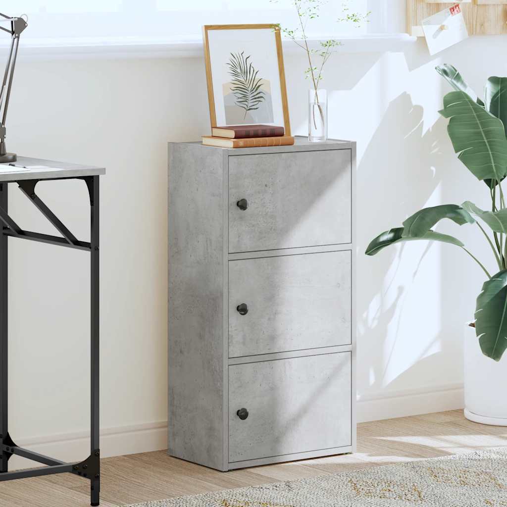 Bibliothèque gris béton 40x24x77 cm bois d'ingénierie - XIOS