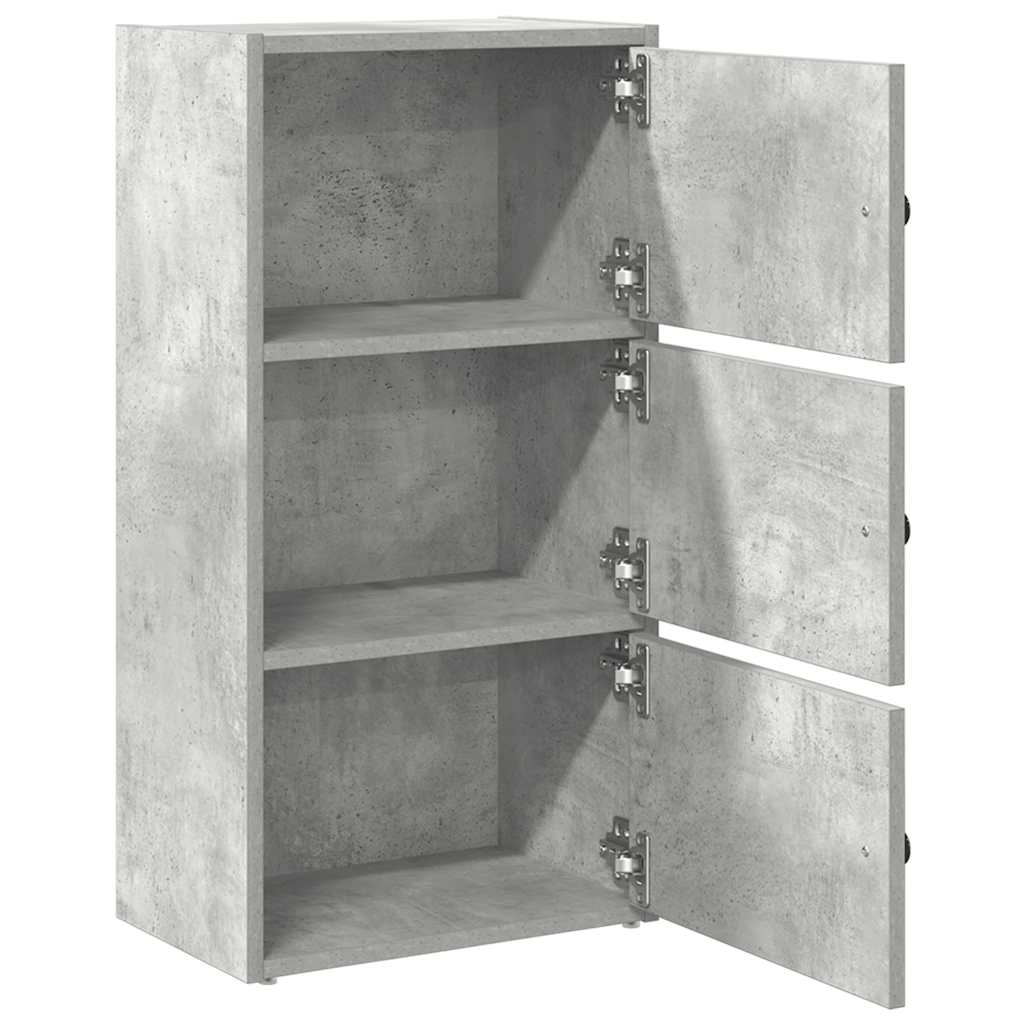 Bibliothèque gris béton 40x24x77 cm bois d'ingénierie - XIOS