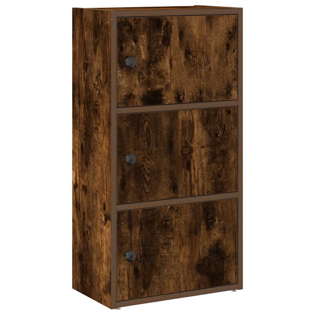 Bibliothèque chêne fumé 40x24x77 cm bois d'ingénierie - XIOS