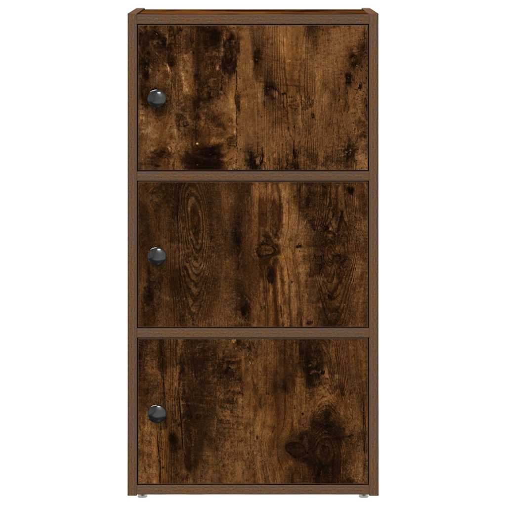 Bibliothèque chêne fumé 40x24x77 cm bois d'ingénierie - XIOS