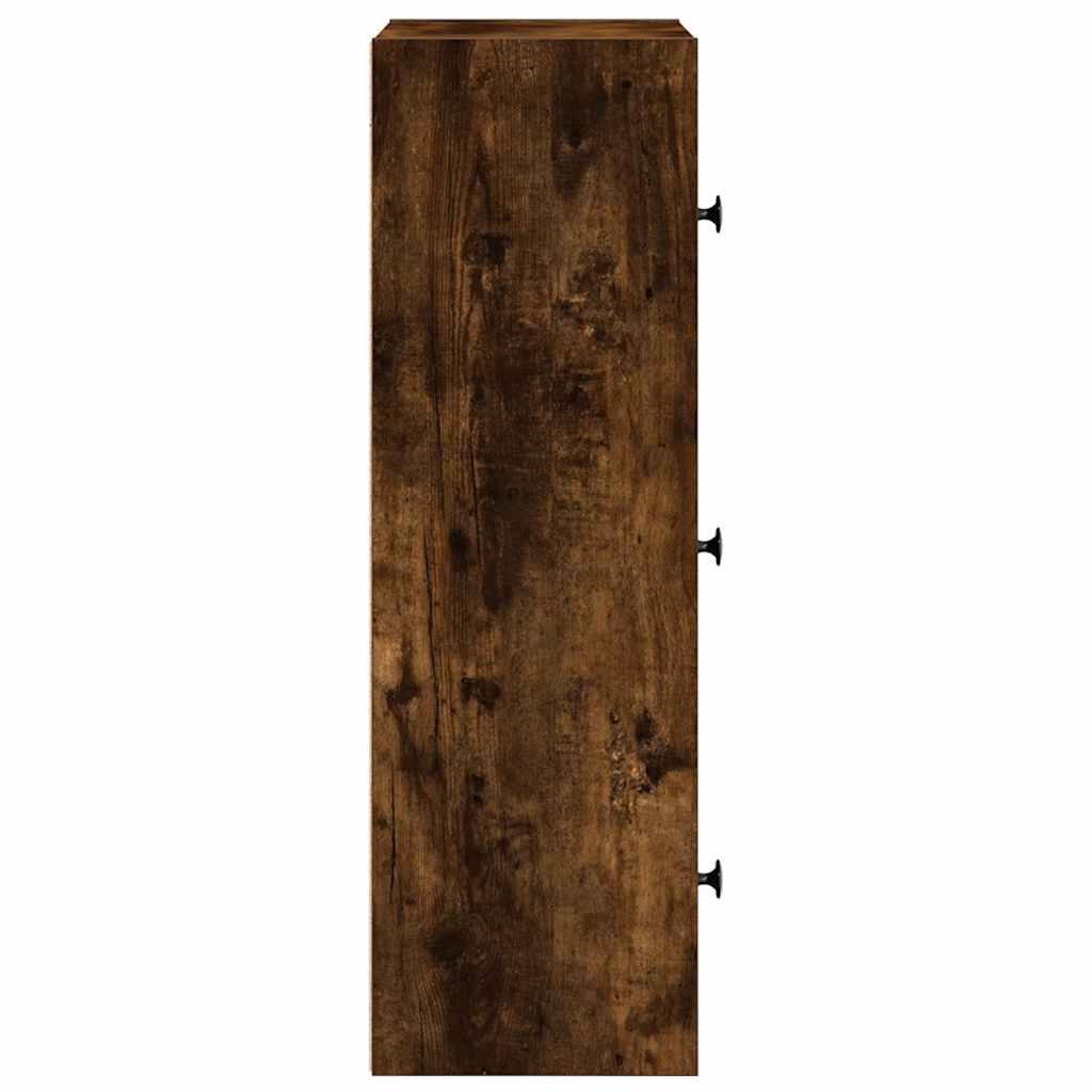 Bibliothèque chêne fumé 40x24x77 cm bois d'ingénierie - XIOS