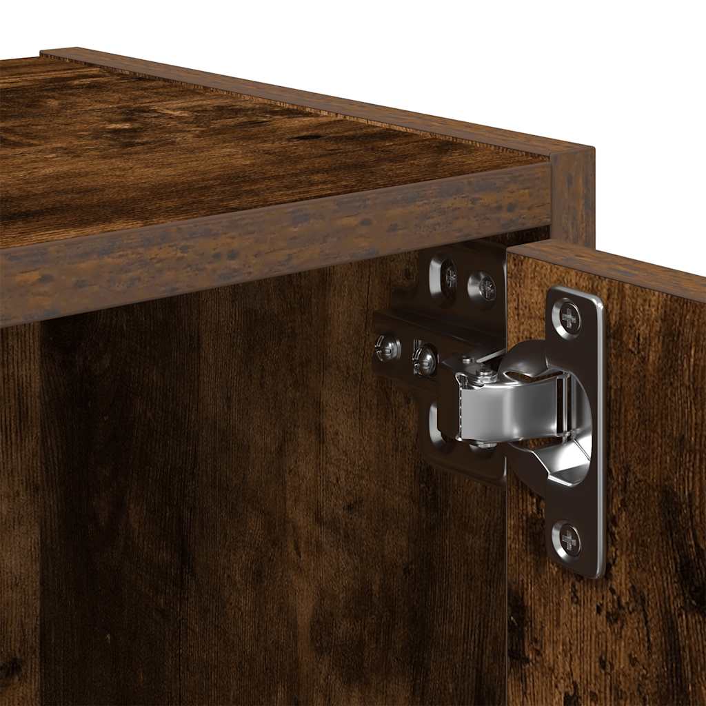 Bibliothèque chêne fumé 40x24x77 cm bois d'ingénierie - XIOS