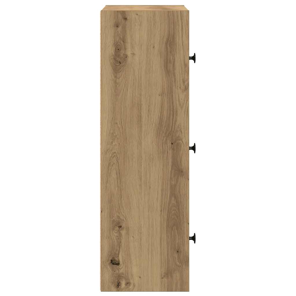 Bibliothèque chêne artisanal 40x24x77 cm bois d'ingénierie