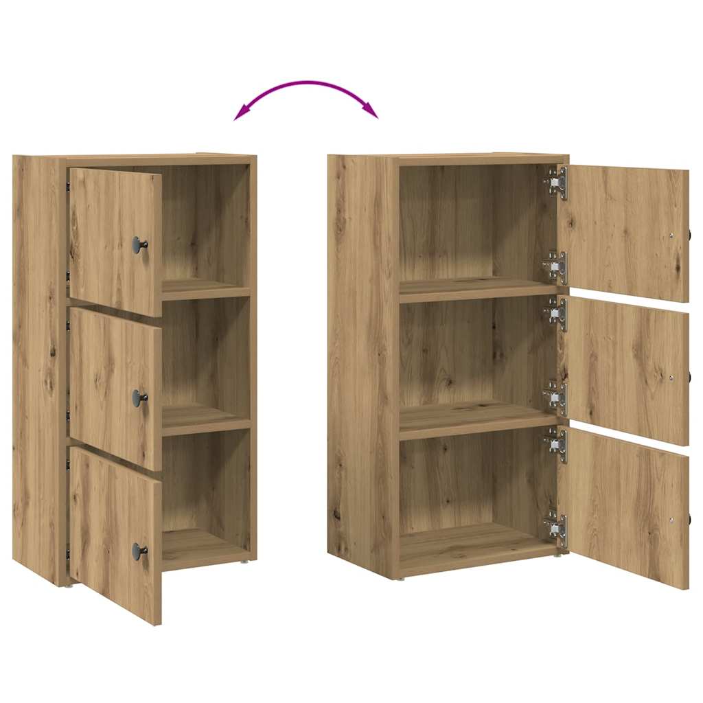 Bibliothèque chêne artisanal 40x24x77 cm bois d'ingénierie