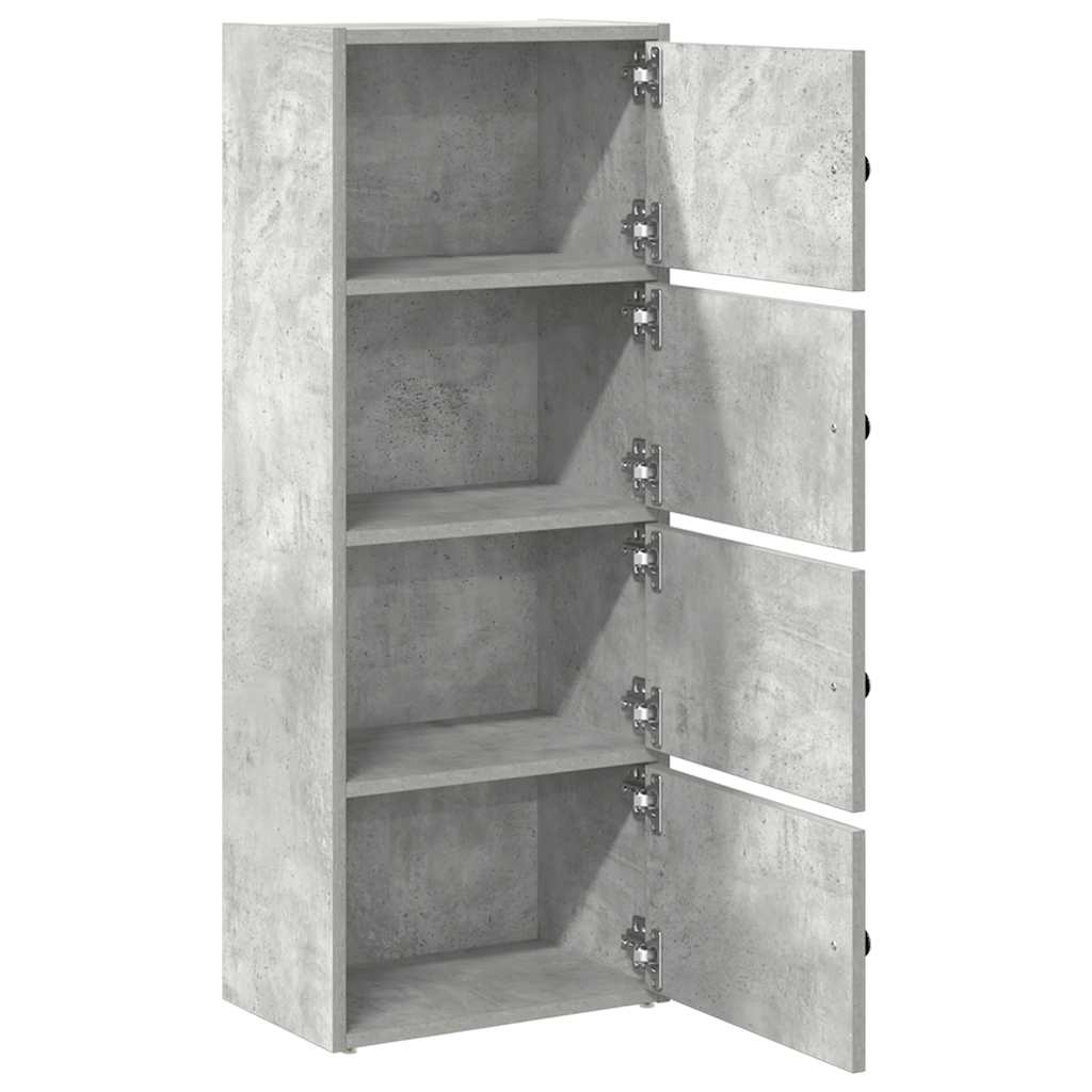 Bibliothèque gris béton 40x24x102 cm bois d'ingénierie - XIOS