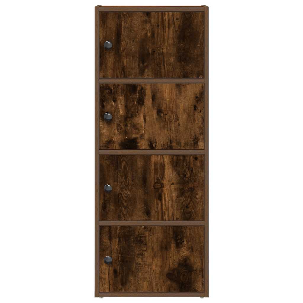 Bibliothèque chêne fumé 40x24x102 cm bois d'ingénierie - XIOS