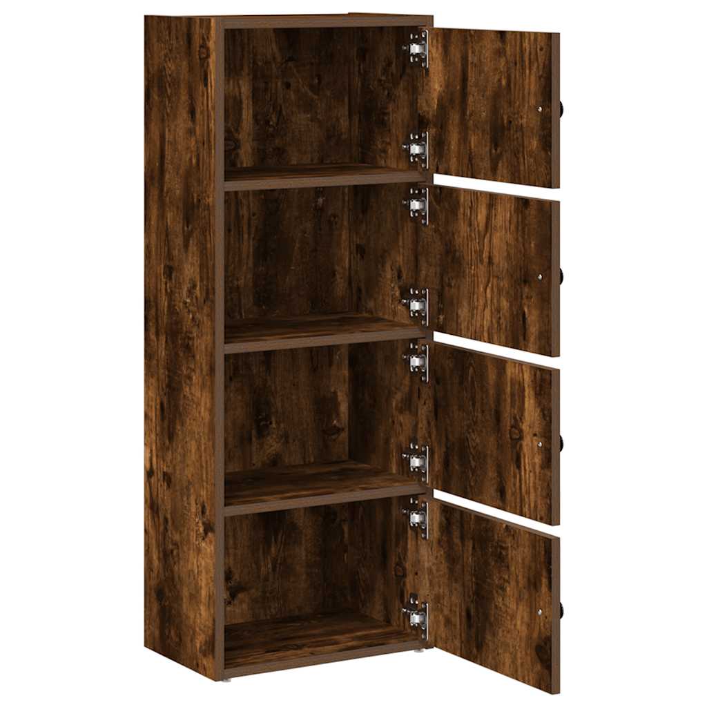 Bibliothèque chêne fumé 40x24x102 cm bois d'ingénierie - XIOS