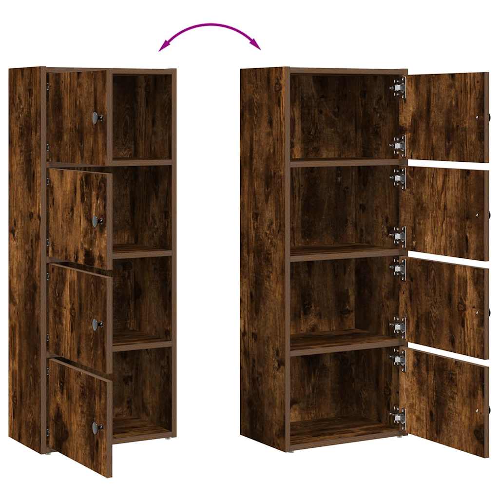 Bibliothèque chêne fumé 40x24x102 cm bois d'ingénierie - XIOS
