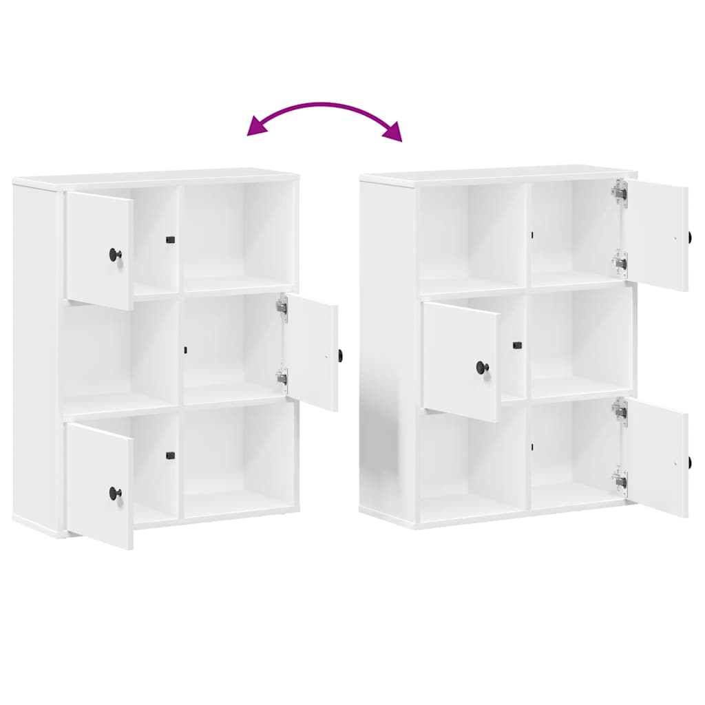 Bibliothèque blanc 60x24x76,5 cm bois d'ingénierie - XIOS