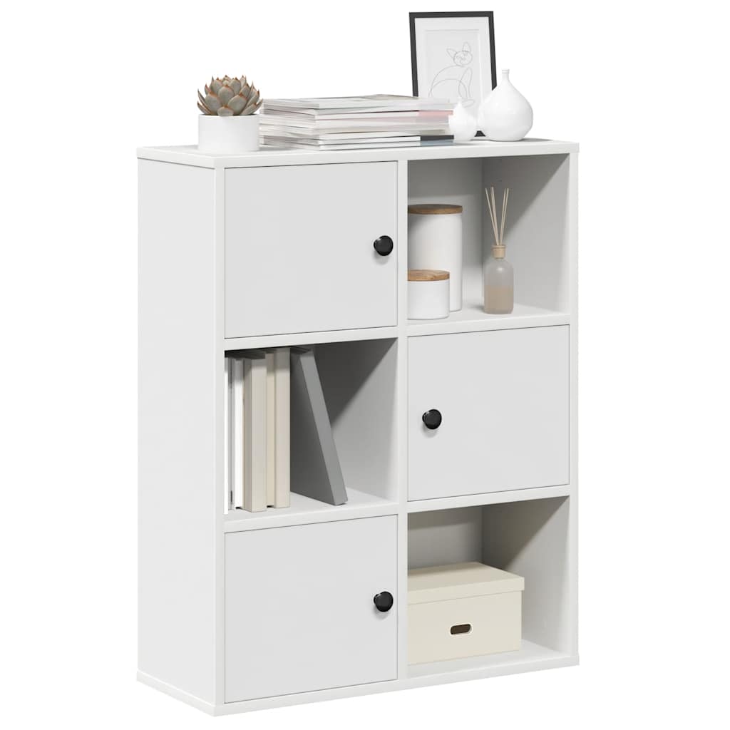 Bibliothèque blanc 60x24x76,5 cm bois d'ingénierie - XIOS