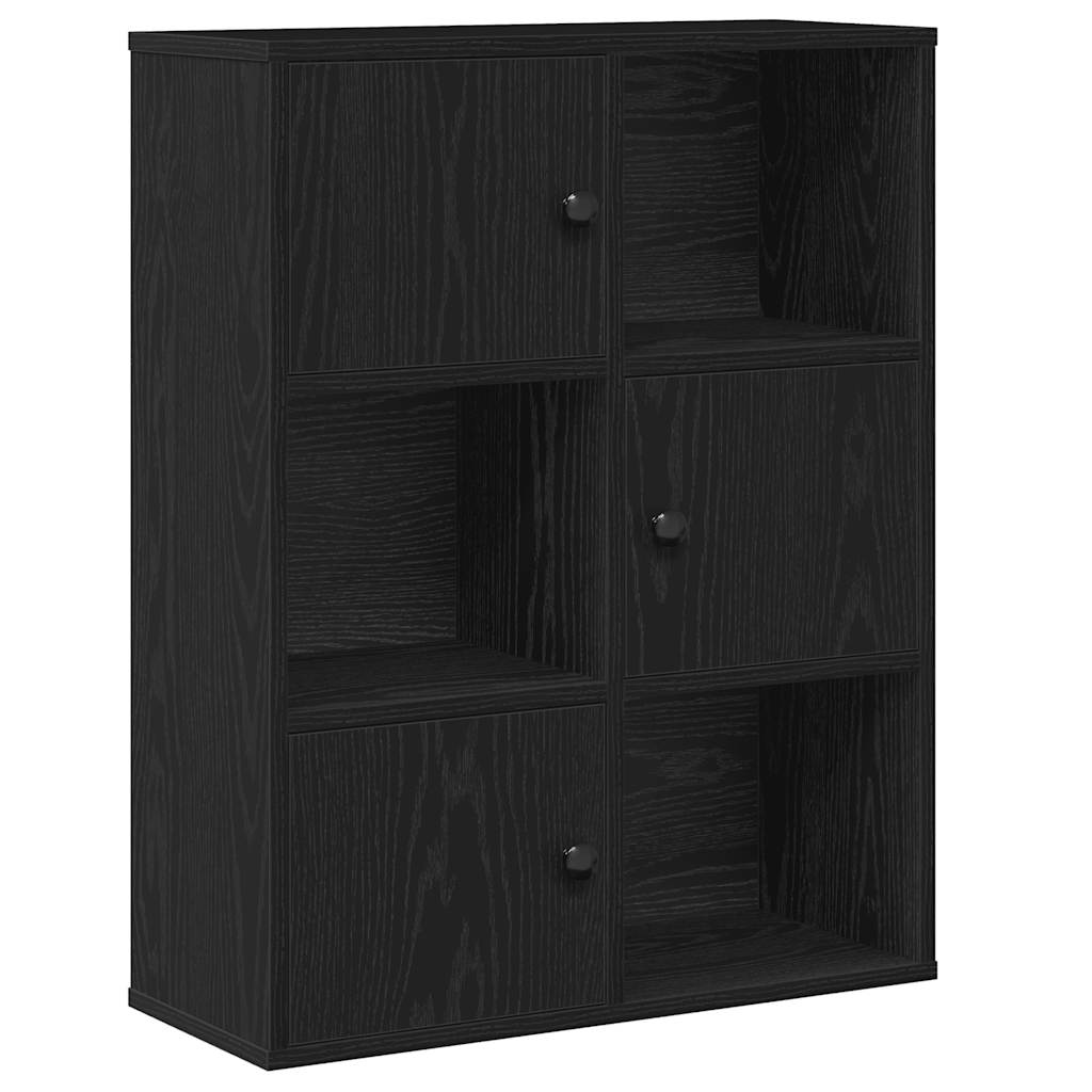 Bibliothèque chêne noir 60x24x76,5 cm bois d'ingénierie - XIOS