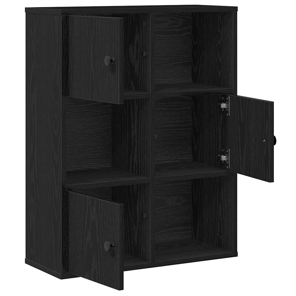Bibliothèque chêne noir 60x24x76,5 cm bois d'ingénierie - XIOS