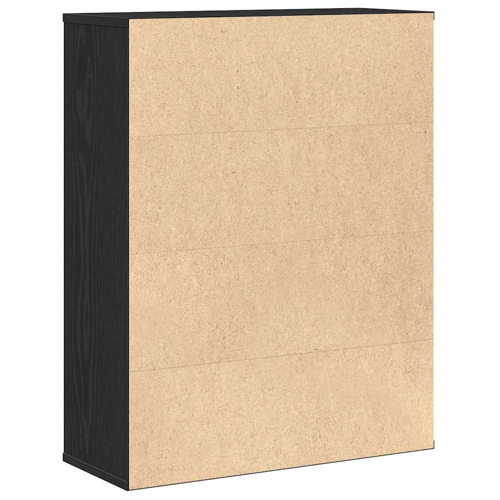 Bibliothèque chêne noir 60x24x76,5 cm bois d'ingénierie - XIOS