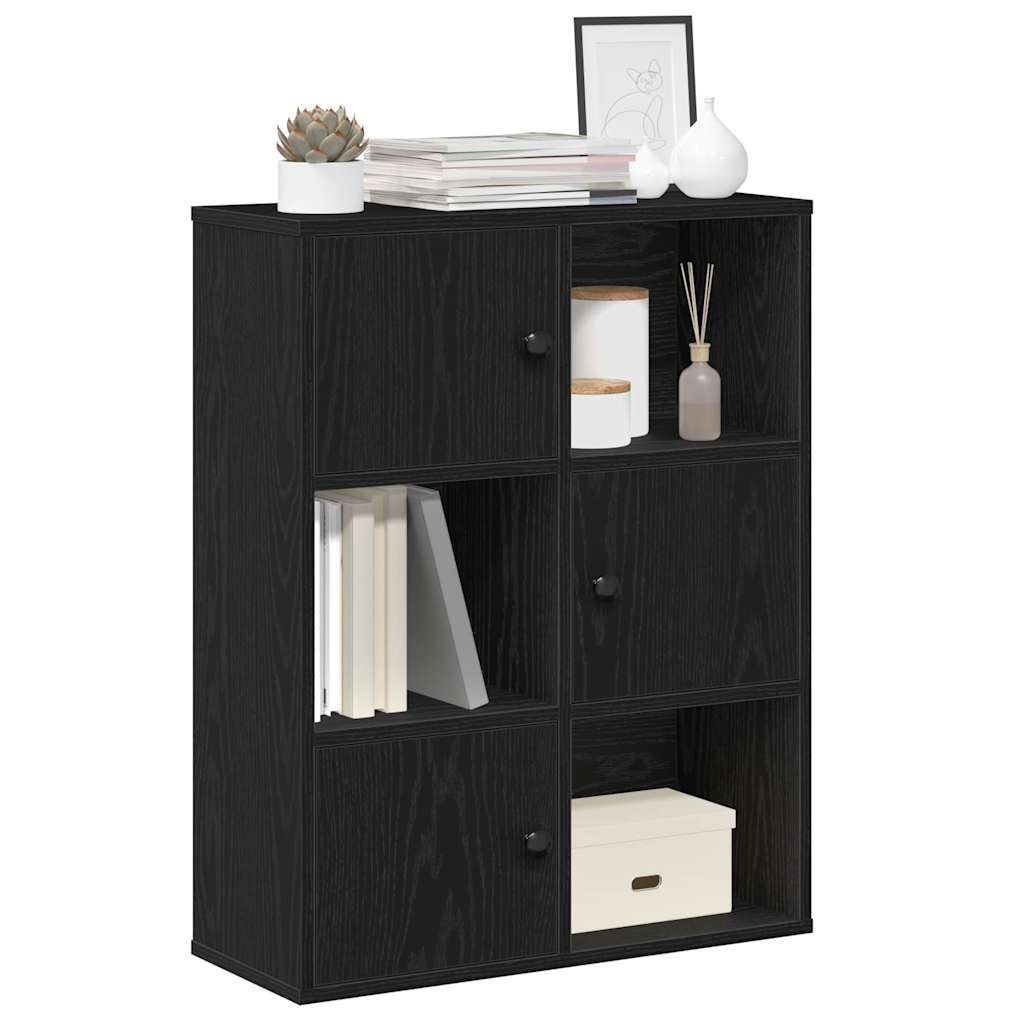 Bibliothèque chêne noir 60x24x76,5 cm bois d'ingénierie - XIOS