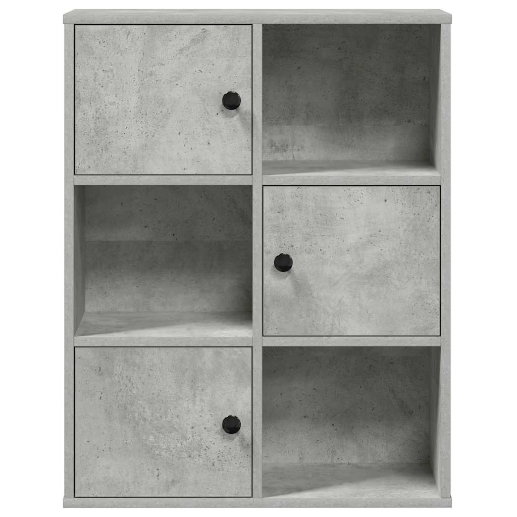 Bibliothèque gris béton 60x24x76,5 cm bois d'ingénierie - XIOS