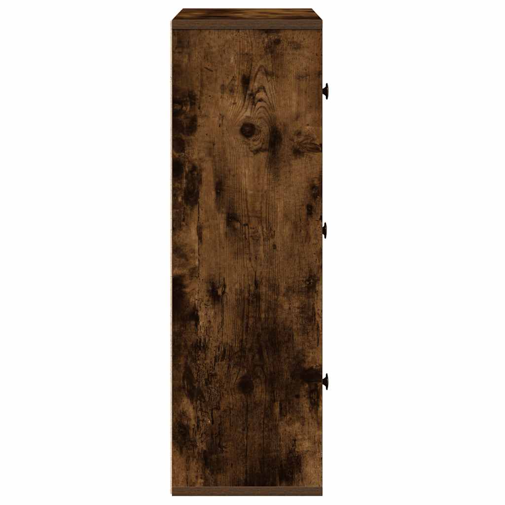 Bibliothèque chêne fumé 60x24x76,5 cm bois d'ingénierie - XIOS