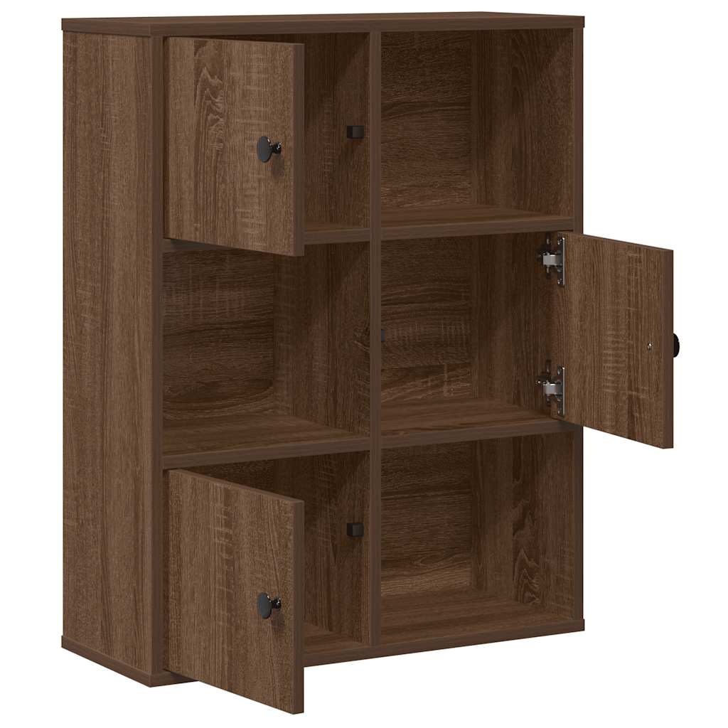 Bibliothèque chêne marron 60x24x76,5 cm bois d'ingénierie - XIOS