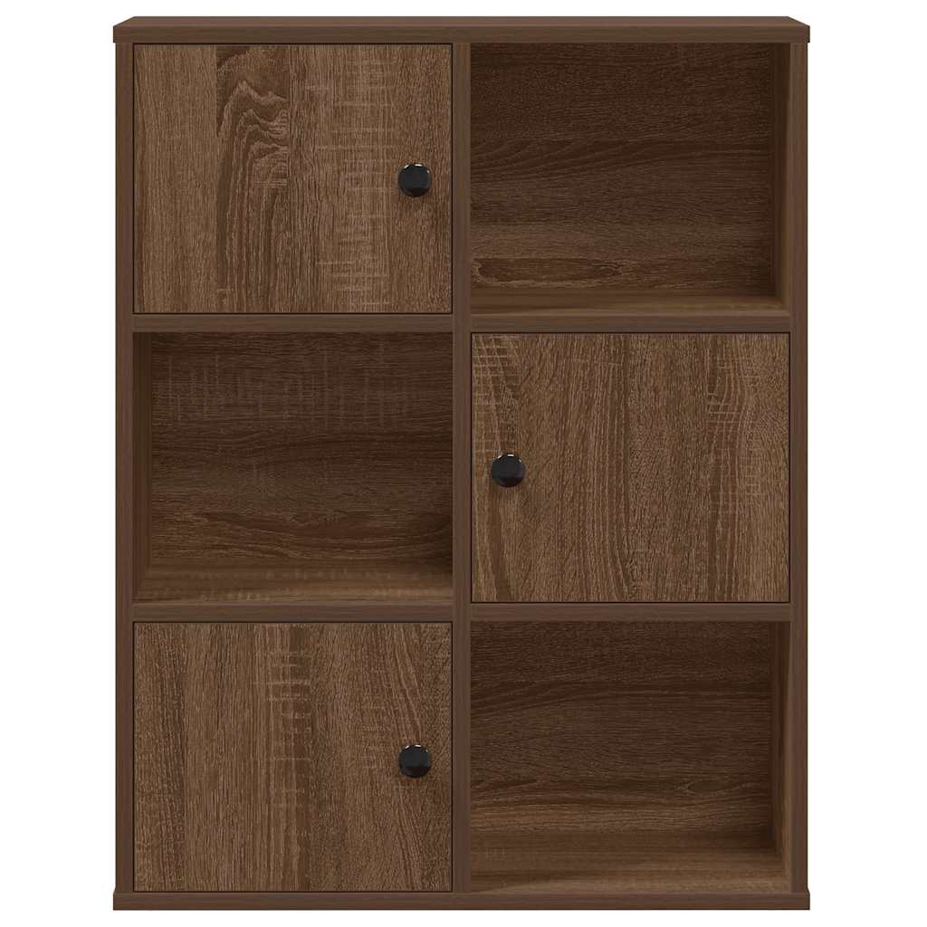 Bibliothèque chêne marron 60x24x76,5 cm bois d'ingénierie - XIOS