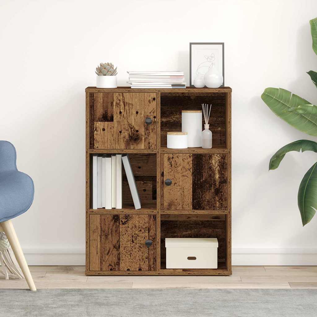 Bibliothèque vieux bois 60x24x76,5 cm bois d'ingénierie - XIOS