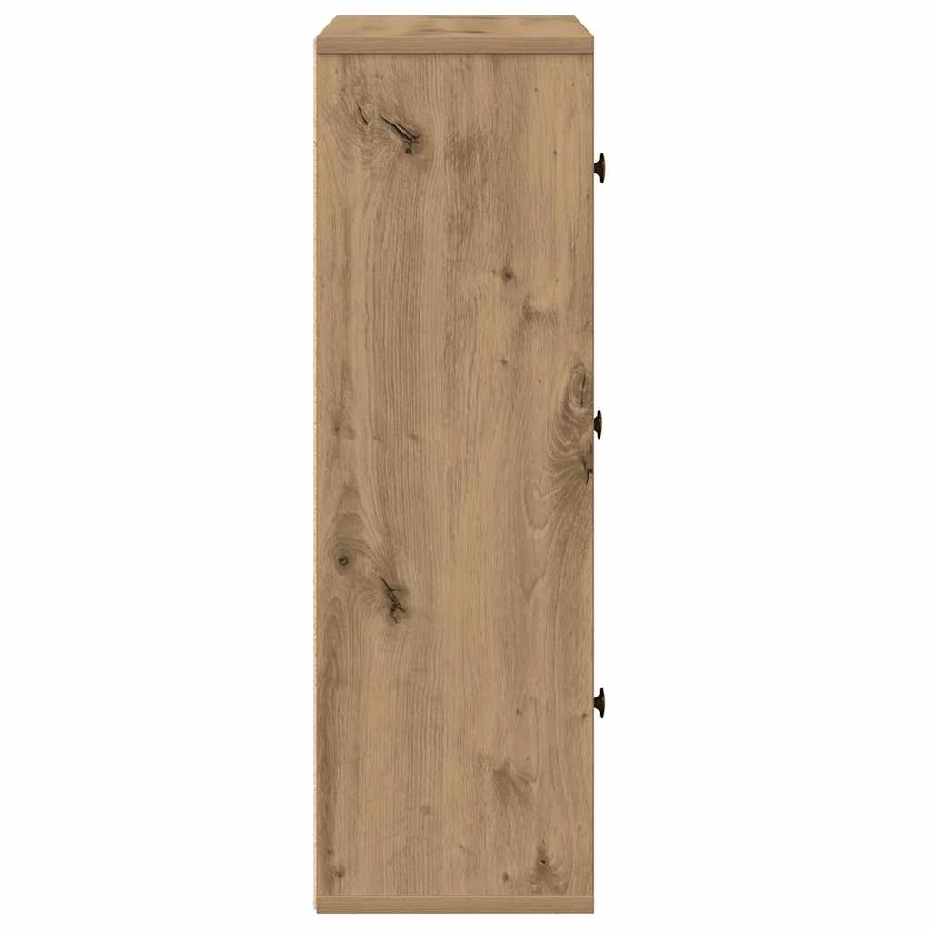 Bibliothèque chêne artisanal 60x24x76,5 cm bois d'ingénierie - XIOS