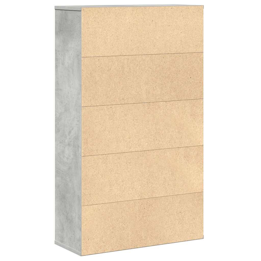 Bibliothèque gris béton 60x24x101,5 cm bois d'ingénierie - XIOS
