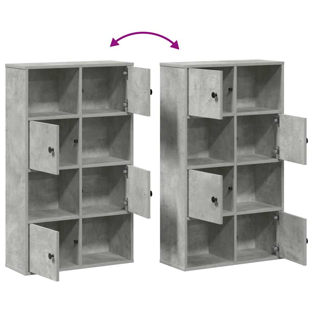 Bibliothèque gris béton 60x24x101,5 cm bois d'ingénierie - XIOS
