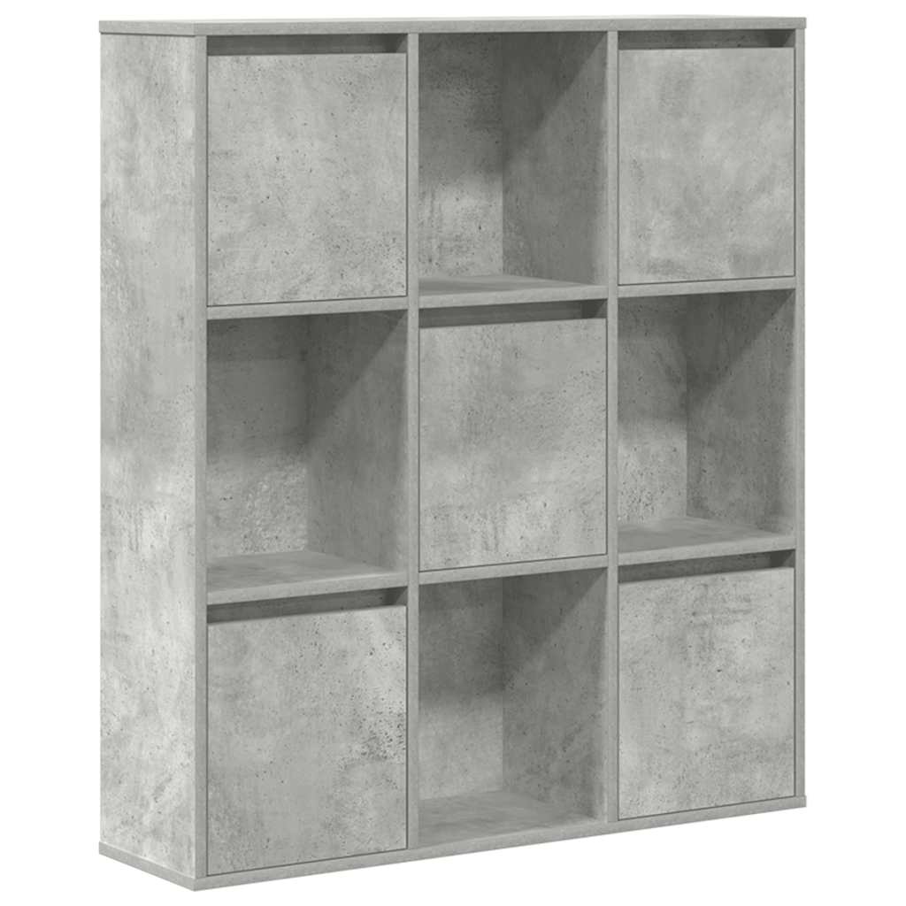 Bibliothèque gris béton 89x24x101,5 cm bois d'ingénierie - XIOS