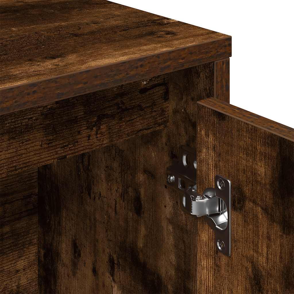 Bibliothèque chêne fumé 89x24x101,5 cm bois d'ingénierie - XIOS