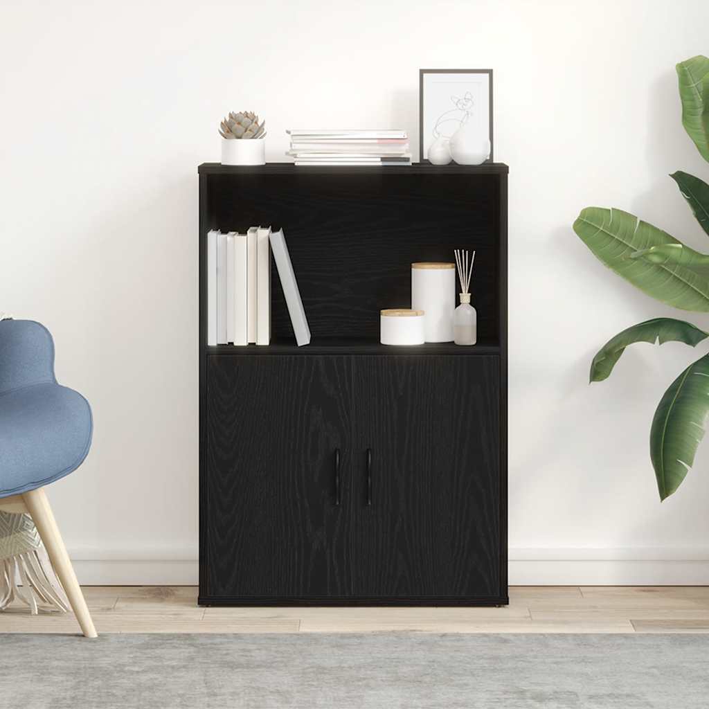 Bibliothèque chêne noir 60x24x85 cm bois d'ingénierie - XIOS
