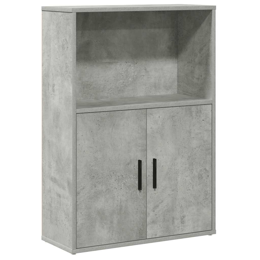 Bibliothèque gris béton 60x24x85 cm bois d'ingénierie - XIOS