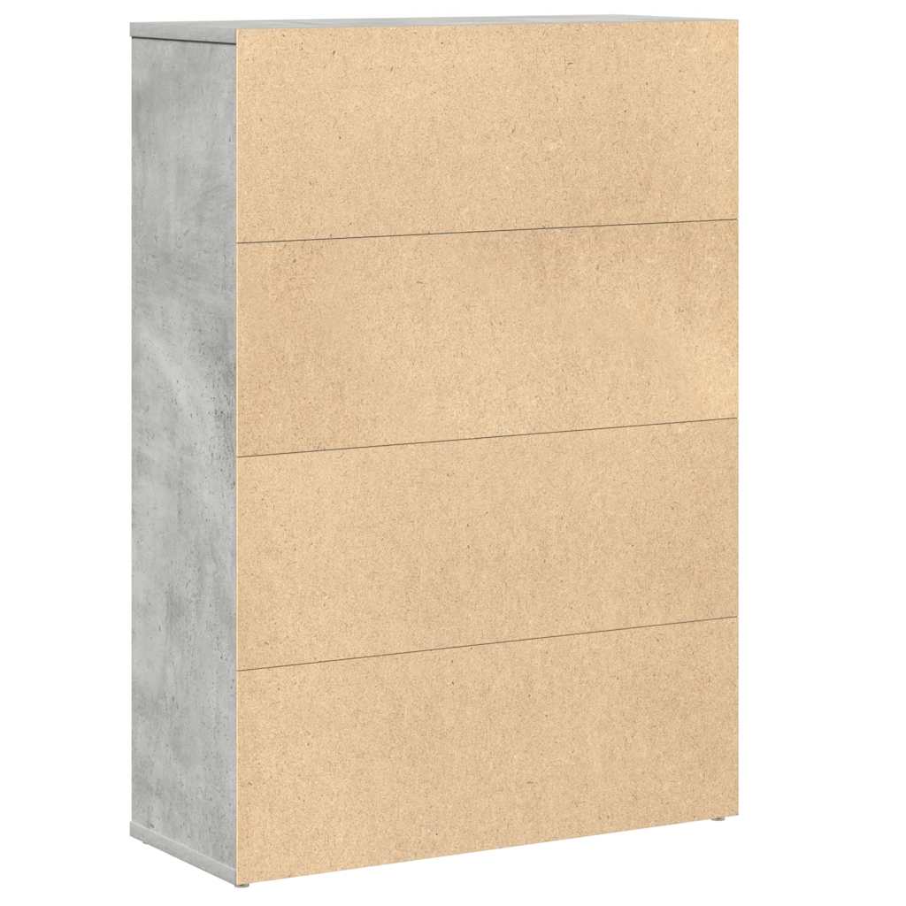 Bibliothèque gris béton 60x24x85 cm bois d'ingénierie - XIOS