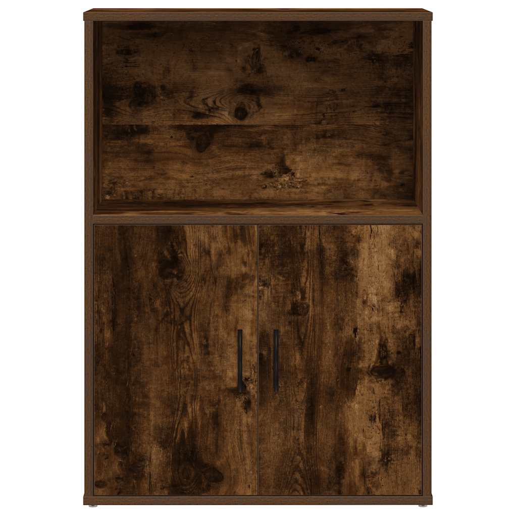 Bibliothèque chêne fumé 60x24x85 cm bois d'ingénierie