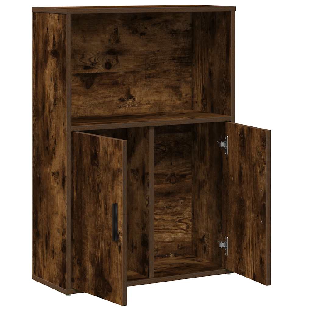 Bibliothèque chêne fumé 60x24x85 cm bois d'ingénierie