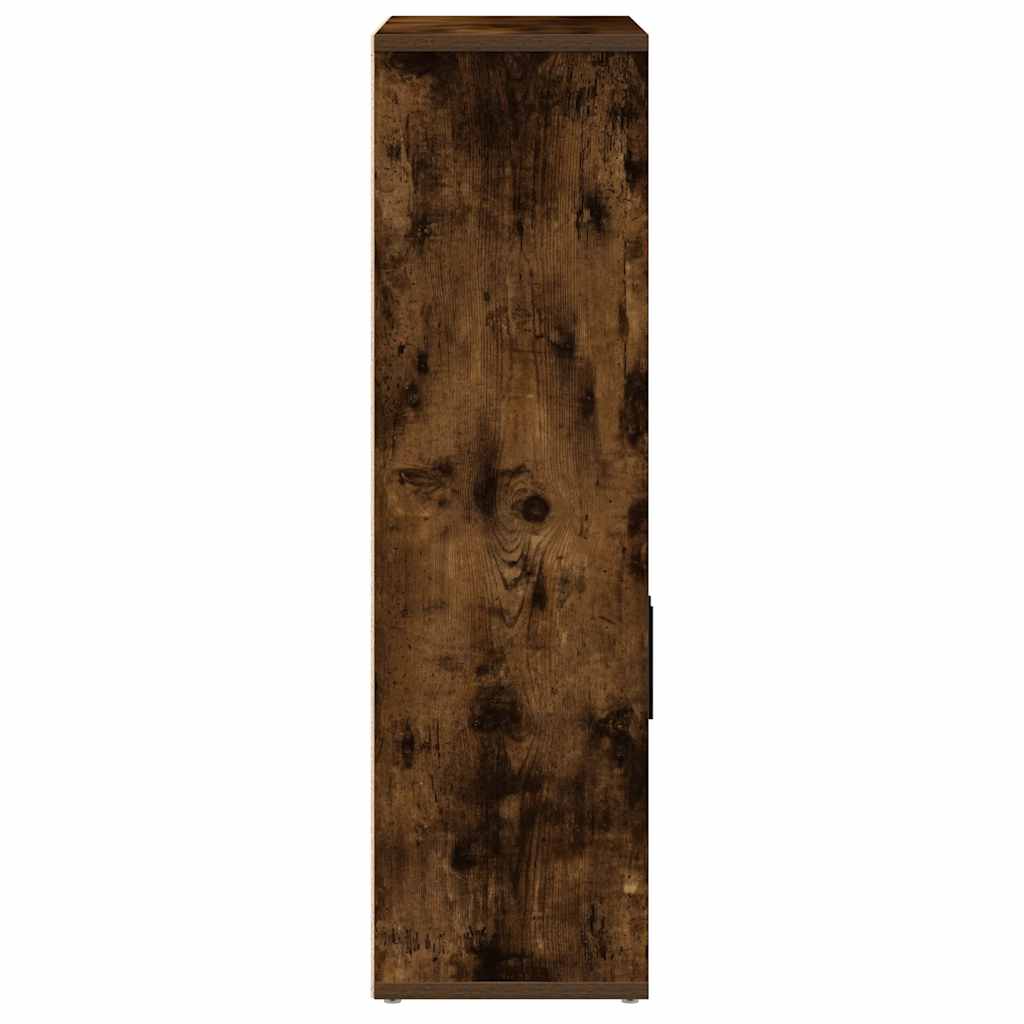 Bibliothèque chêne fumé 60x24x85 cm bois d'ingénierie