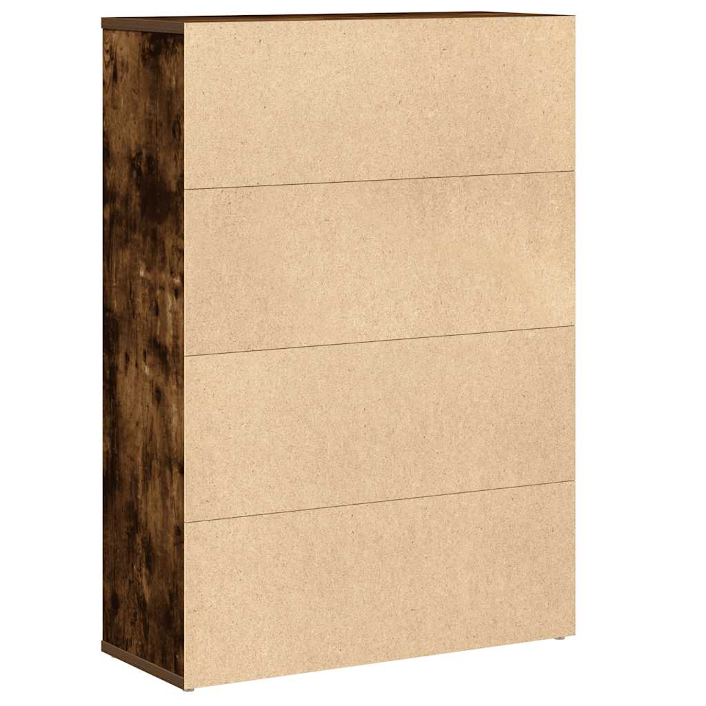 Bibliothèque chêne fumé 60x24x85 cm bois d'ingénierie