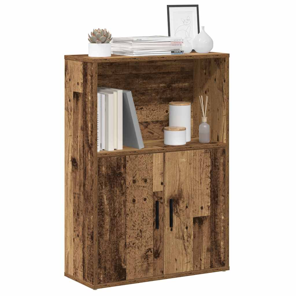 Bibliothèque vieux bois 60x24x85 cm bois d'ingénierie - XIOS