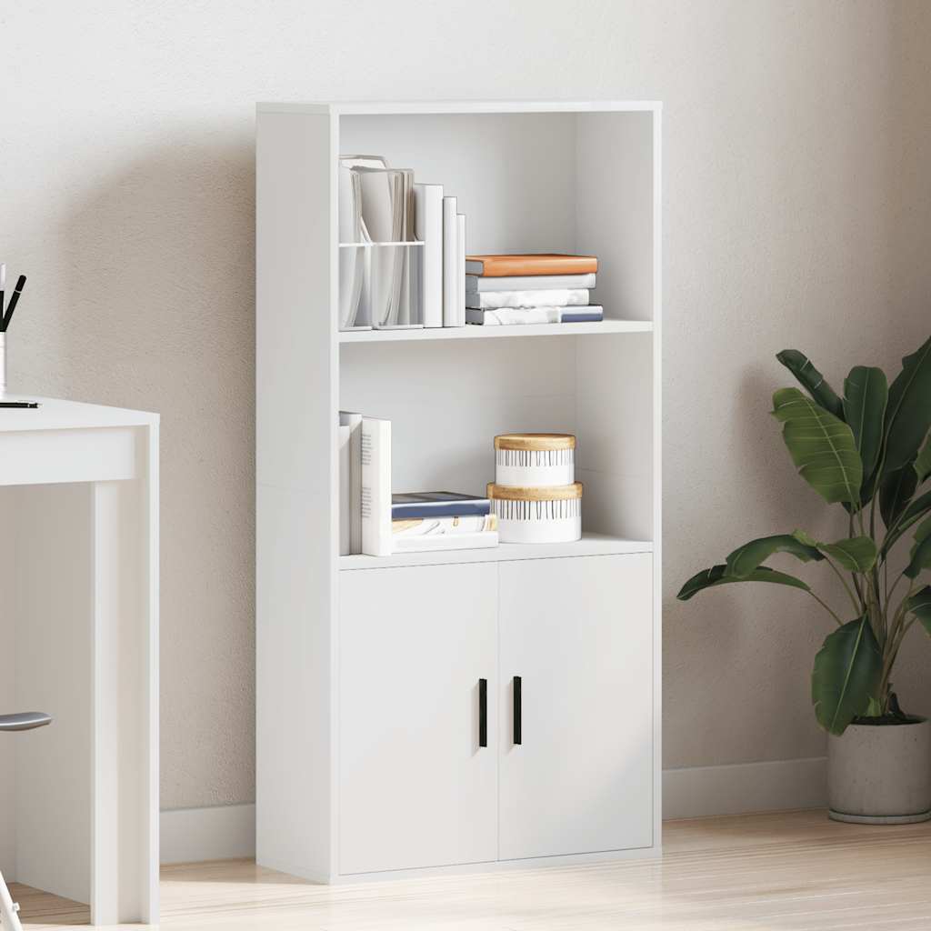 Bibliothèque blanc 60x24x120 cm bois d'ingénierie - XIOS