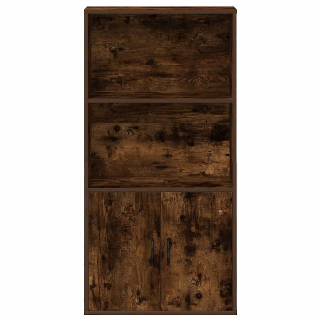 Bibliothèque chêne fumé 60x24x120 cm bois d'ingénierie - XIOS