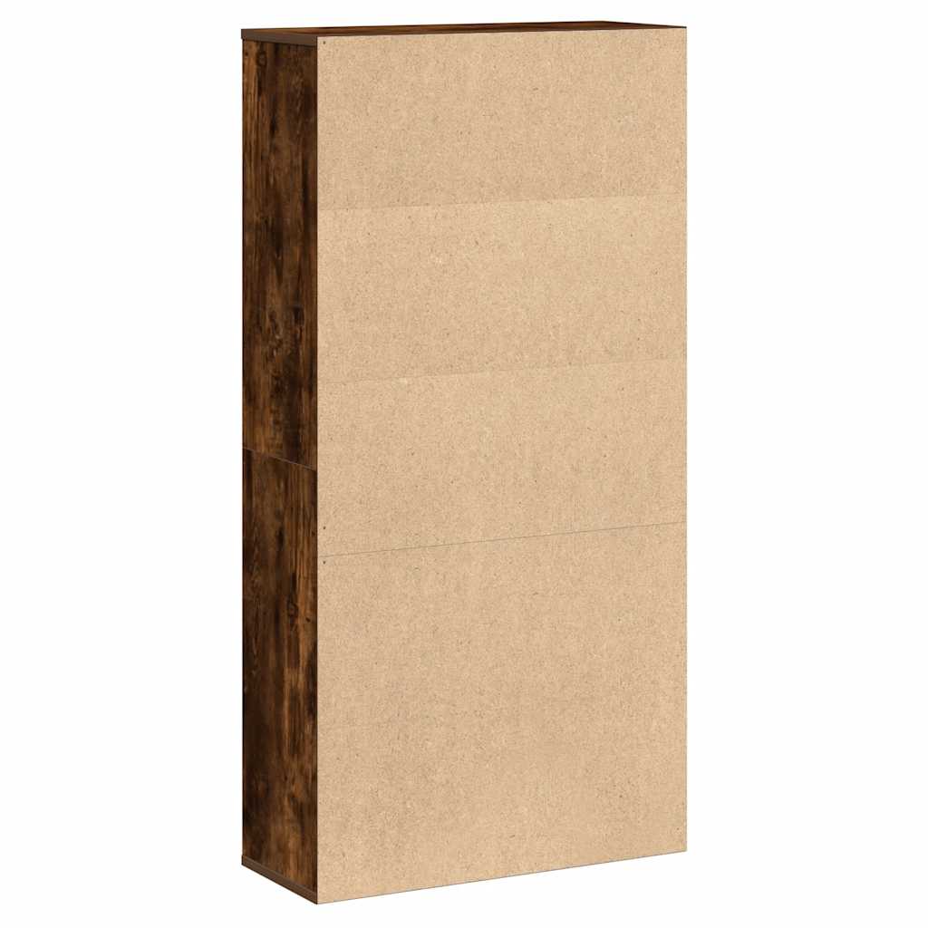 Bibliothèque chêne fumé 60x24x120 cm bois d'ingénierie - XIOS