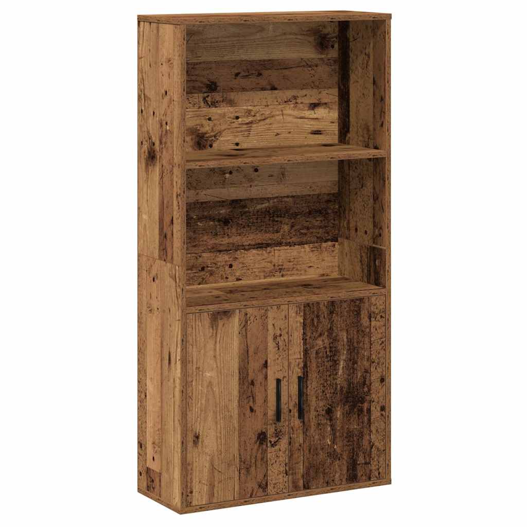Bibliothèque vieux bois 60x24x120 cm bois d'ingénierie - XIOS