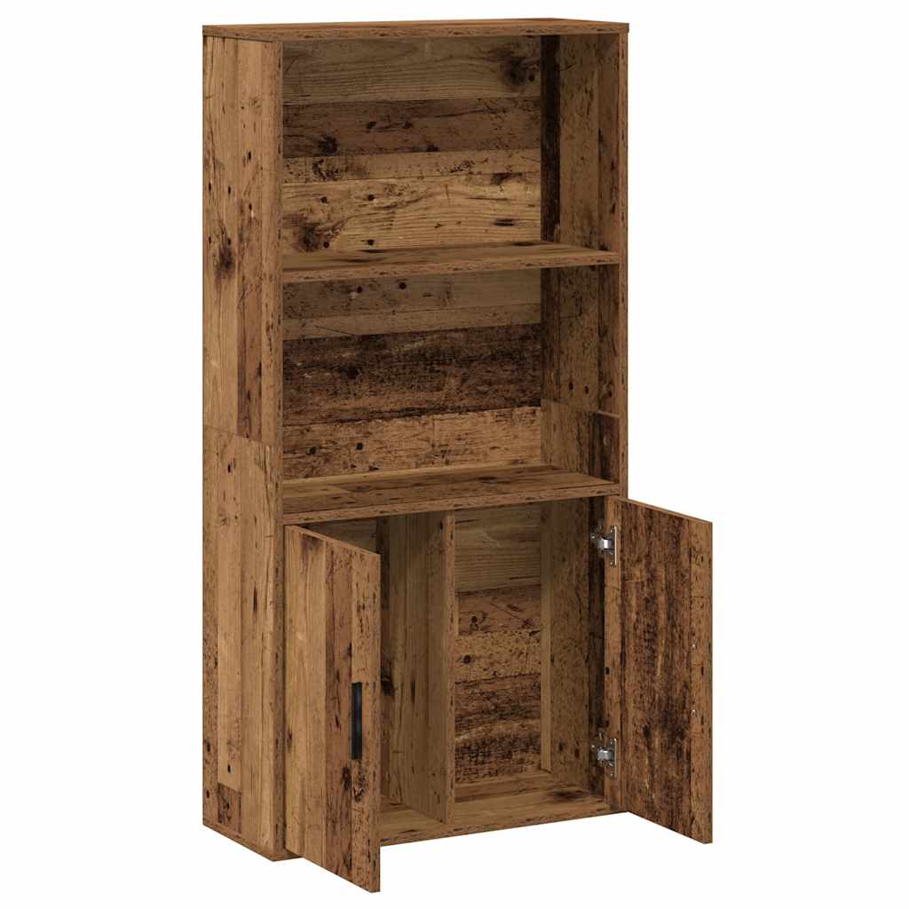 Bibliothèque vieux bois 60x24x120 cm bois d'ingénierie - XIOS
