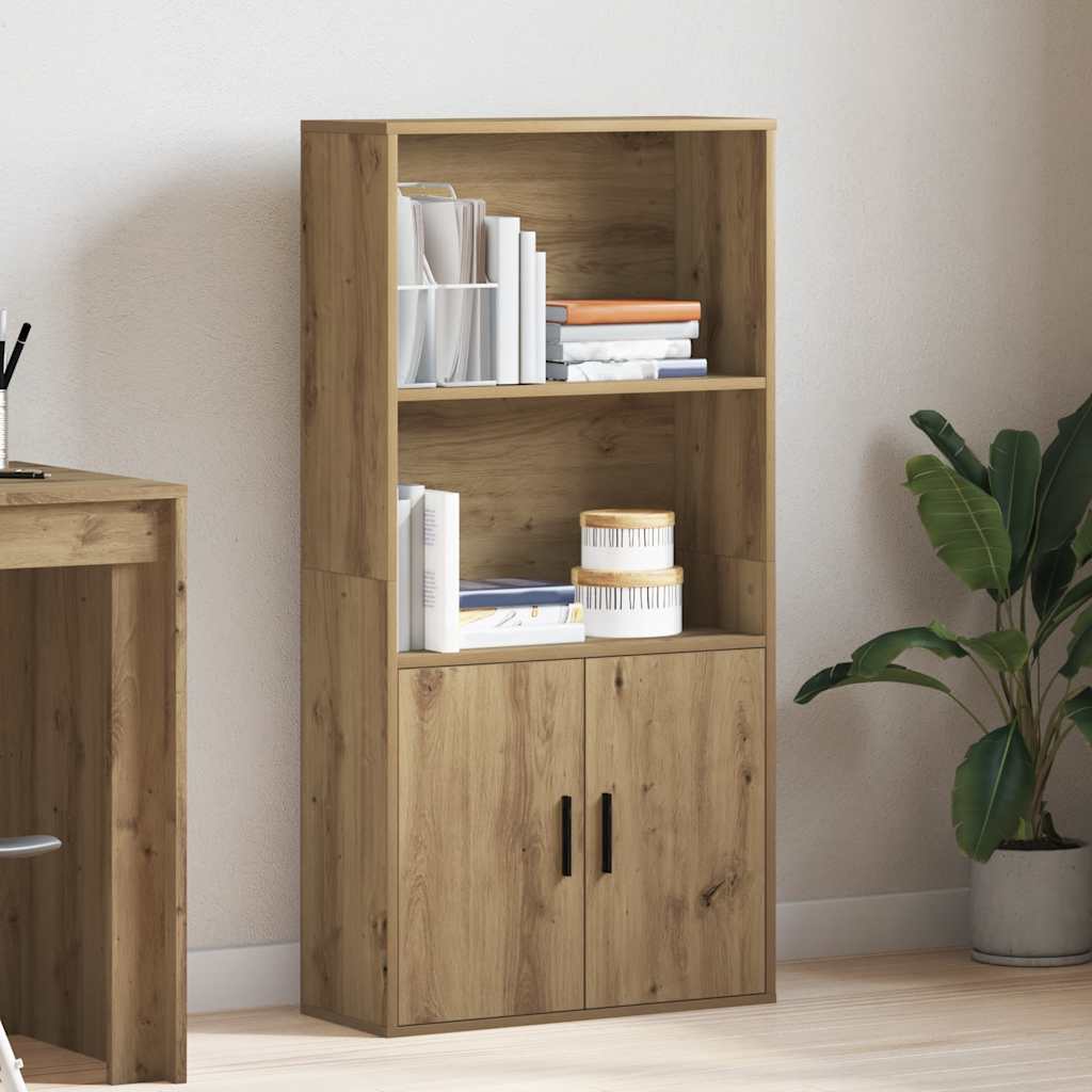 Bibliothèque chêne artisanal 60x24x120 cm bois d'ingénierie - XIOS
