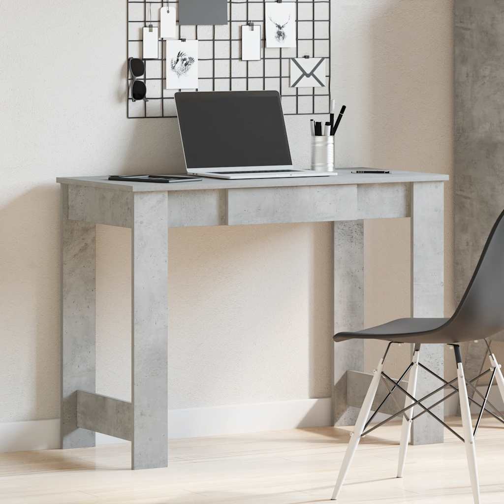 Bureau gris béton 100x45x75 cm bois d'ingénierie - XIOS