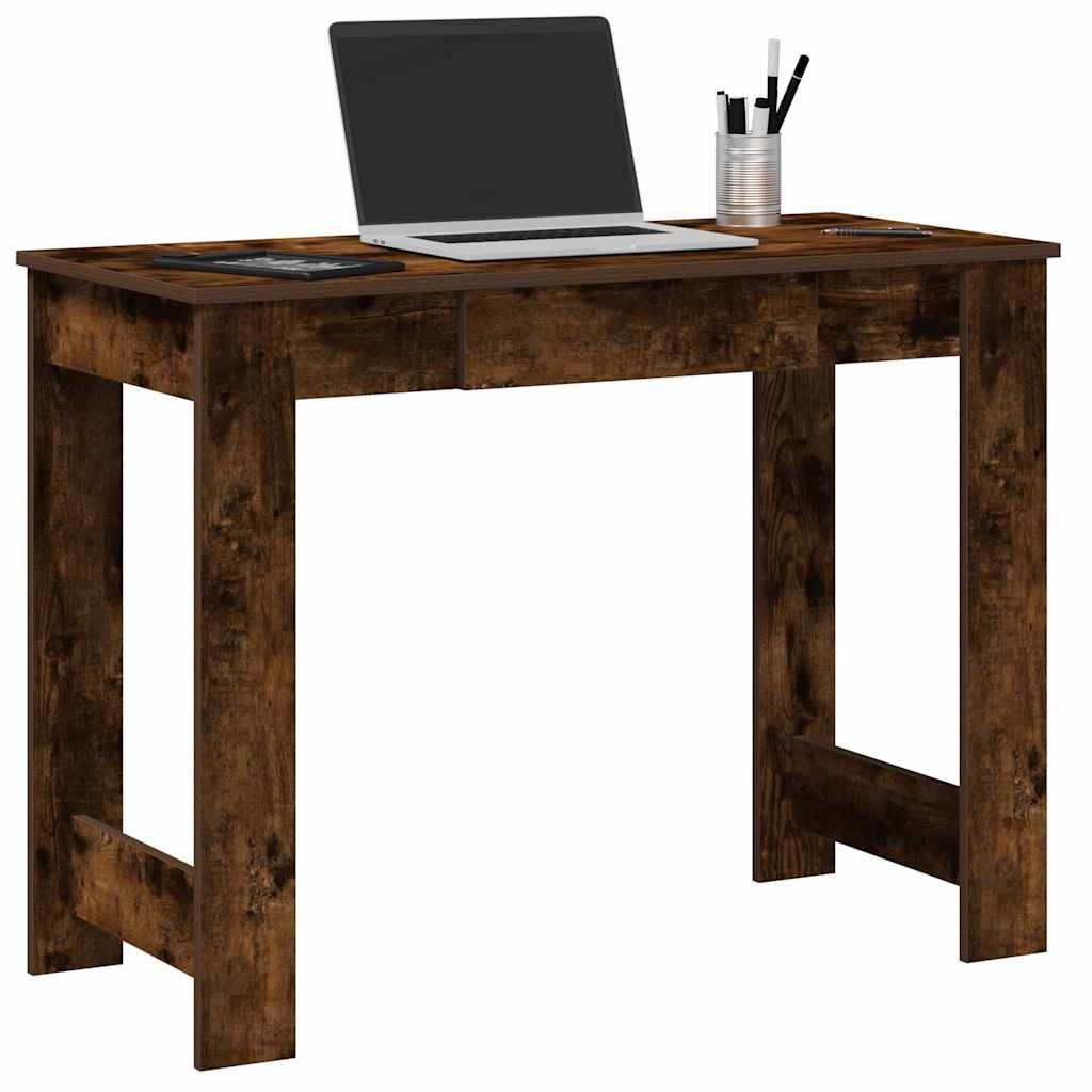 Bureau chêne fumé 100x45x75 cm bois d'ingénierie - XIOS