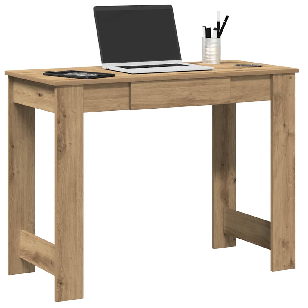 Bureau chêne artisanal 100x45x75 cm bois d'ingénierie - XIOS